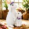 Roman 7.5 Inch Bunnies With Flowers Figurine Easter Figurine , Spring Decor Easter Spring Rabbits